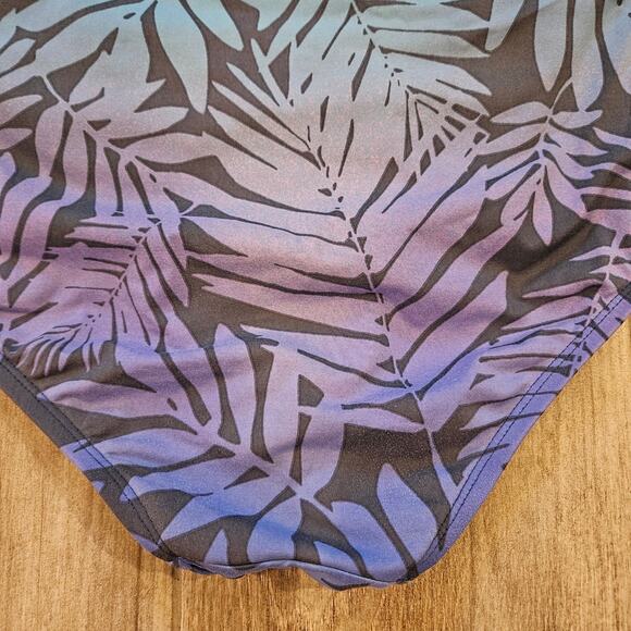 Bleu Rod Beattie Twist Bandeau One-piece Halter Hawaiian Leaf Swimsuit Size 6 - Picture 9 of 14